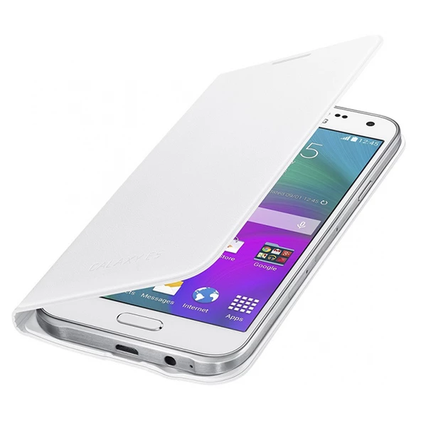 Galaxy E5 ile Uyumlu Flip Wallet Kılıf Beyaz EF-WE500BWEGWW (Out)