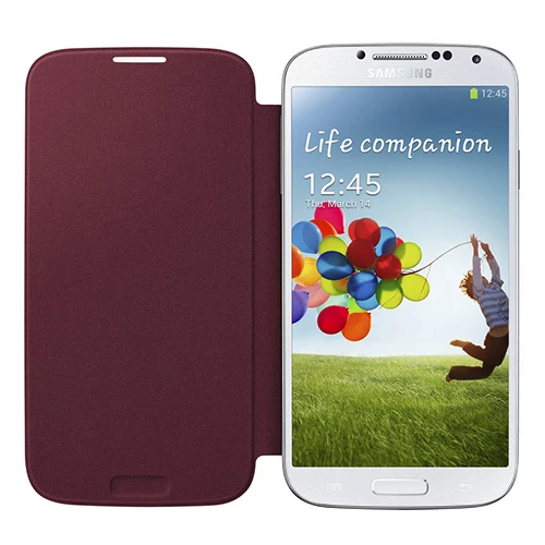 Galaxy S4 ile Uyumlu Flip Cover Kılıf Kırmızı EF-FI950BREGWW (Out) - Resim 5