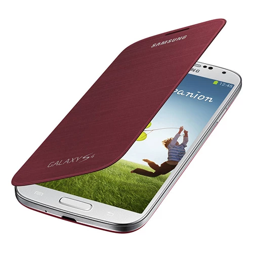Galaxy S4 ile Uyumlu Flip Cover Kılıf Kırmızı EF-FI950BREGWW (Out) - Resim 4
