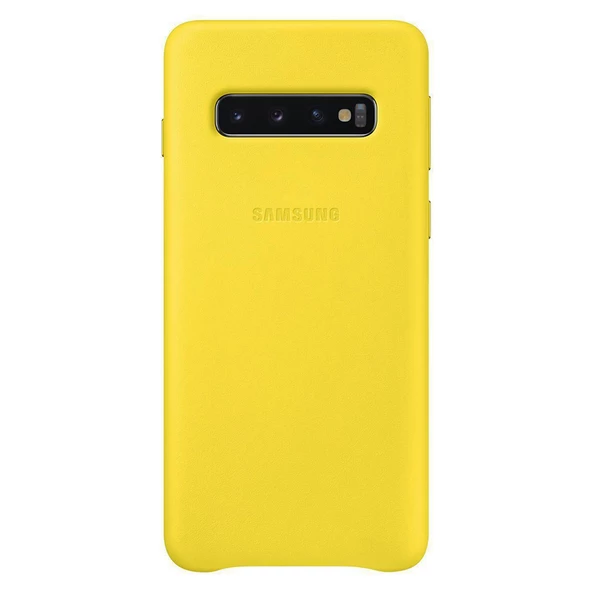 Galaxy S10 ile Uyumlu Kılıf Leather Cover Sarı EF-VG973LYEGWW