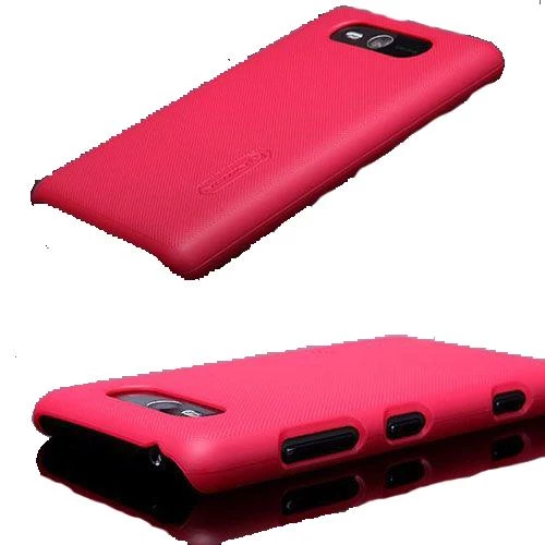 Nillkin Lumia 820 ile Uyumlu Sert Kauçuk Kılıf Kırmızı - 2
