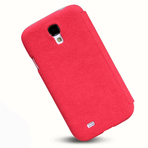 Nillkin i9500 Galaxy S4 ile Uyumlu Nillkin Ağaç Dokulu Kapaklı Kılıf Kırmızı - 3