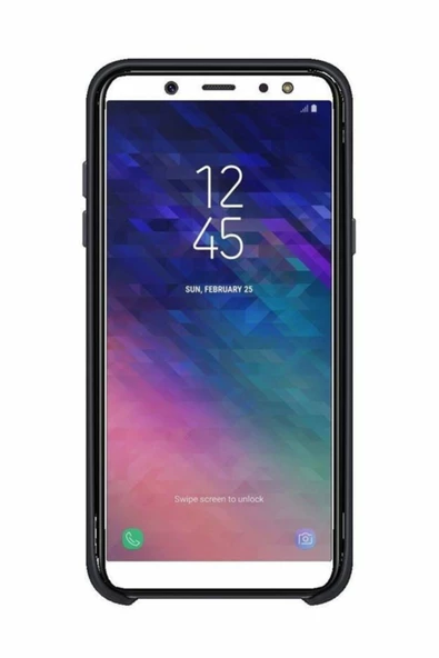 Galaxy A6 2018 ile Uyumlu Çift Katmanlı Arka Kapak Siyah EF-PA600CBEGWW - Resim 2