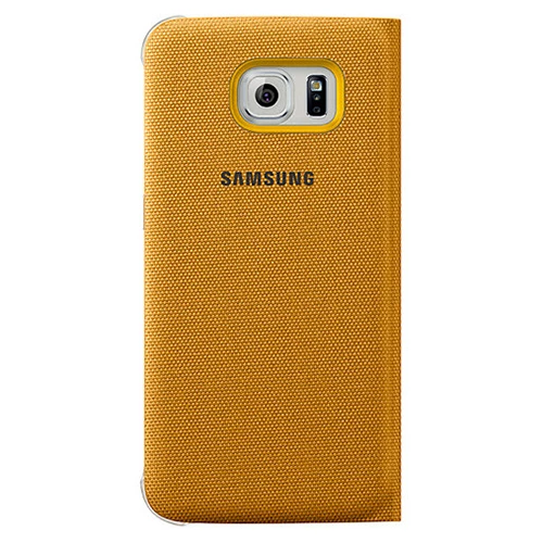 Galaxy S6 Edge ile Uyumlu Flip Wallet (Tekstil) Sarı EF-WG925BYEGWW - 2