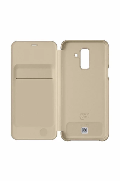 Galaxy A6+ (2018) ile Uyumlu Kapaklı Kılıf Altın EF-WA605CFEGWW - 2
