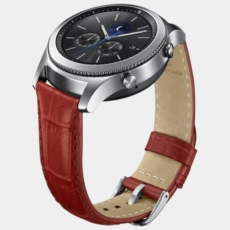 Gear S3 ile Uyumlu Kayış Timsah Derisi Desenli - Kırmızı ET-YSA76MREGWW (Out) - 2