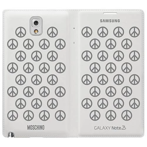 Galaxy Note 3 ile Uyumlu Moschino Flip Wallet  Kılıf Beyaz-Gri EF-EN900BSEGWW - 3
