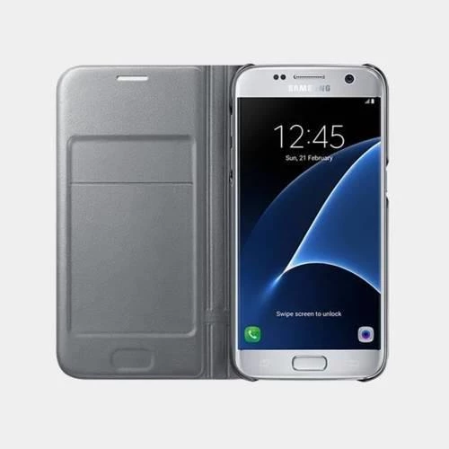 Galaxy S7 ile Uyumlu LED View Fonksiyonel Kılıf Gümüş EF-NG930PSEGWW - Resim 2