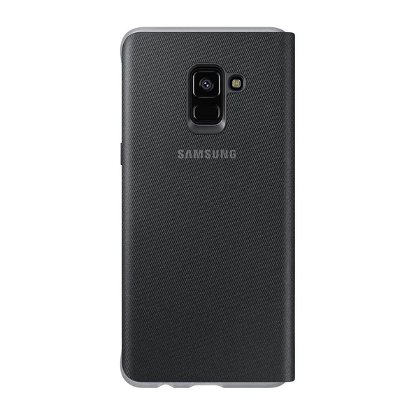 Galaxy A8 Plus (2018) ile Uyumlu Neon Flip Koruyucu Kılıf Siyah EF-FA730PBEGWW - Resim 2
