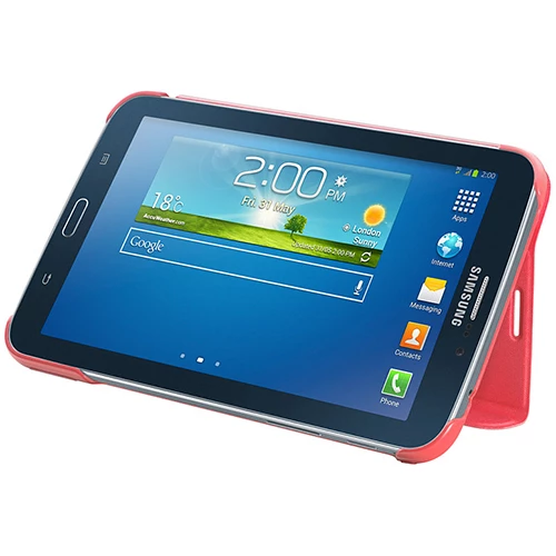 Galaxy Tab 3 7.0" T210 ile Uyumlu Bookcover Kılıf Pembe EF-BT210BPEGWW - 4