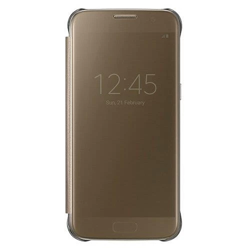 Galaxy S7 ile Uyumlu Clear View Cover Kılıf Altın EF-ZG930CFEGWW (Out)