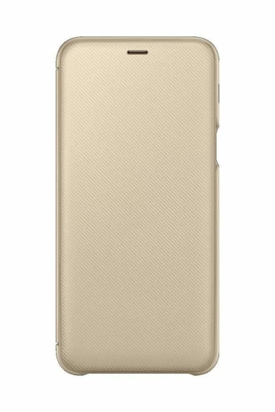 Galaxy A6+ (2018) ile Uyumlu Kapaklı Kılıf Altın EF-WA605CFEGWW - 1