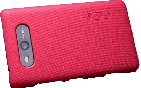 Nillkin Lumia 820 ile Uyumlu Sert Kauçuk Kılıf Kırmızı - 1