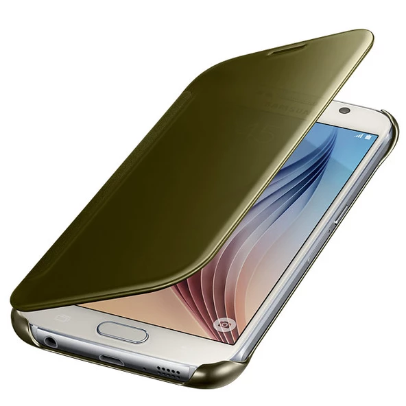 Galaxy S6 ile Uyumlu Clear View Cover Altın EF-ZG920BFEGWW - 4