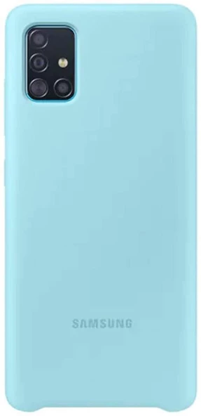 Galaxy A51 ile Uyumlu Silikon Kılıf Mavi EF-PA515TLEGWW - 1