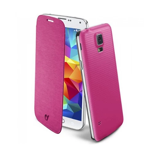 Cellular Line Galaxy S5 ile Uyumlu Flip Book Kılıf Pembe BACKBOOKGALS5P (Out) - 1