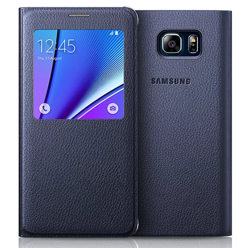 Galaxy Note 5 ile Uyumlu Kılıf S View Cover EF-CN920PBEGTR Koyu Lacivert (Out)