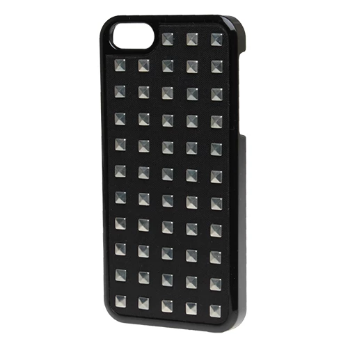 Benjamins iPhone SE/5S/5 ile Uyumlu Kılıf Küçük Kareli Gümüş Zımbalı Model 9 - 2