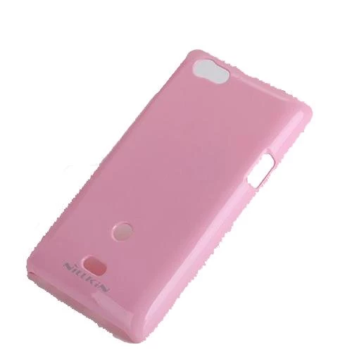 Nillkin Xperia Miro ile Uyumlu Parlak Sert Kauçuk Kılıf Pembe - Resim 3
