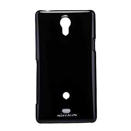 Nillkin Xperia T LT30p ile Uyumlu Parlak Sert Kauçuk Kılıf Siyah - 1