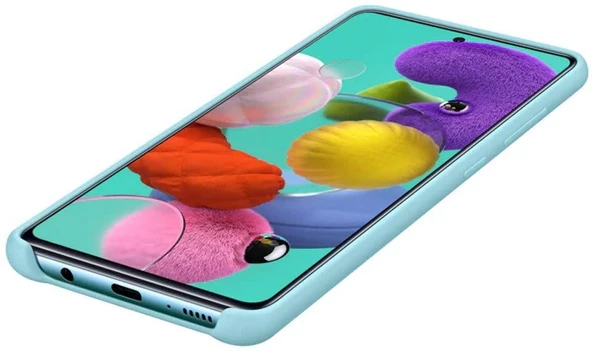 Galaxy A51 ile Uyumlu Silikon Kılıf Mavi EF-PA515TLEGWW - 3