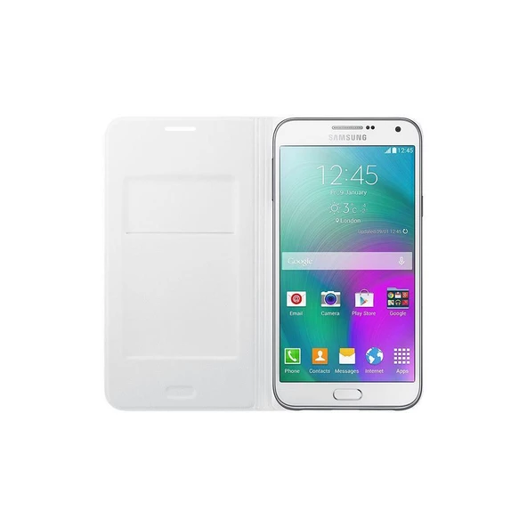 Galaxy E7 ile Uyumlu Flip Wallet Kılıf Beyaz EF-WE700BWEGWW - Resim 2