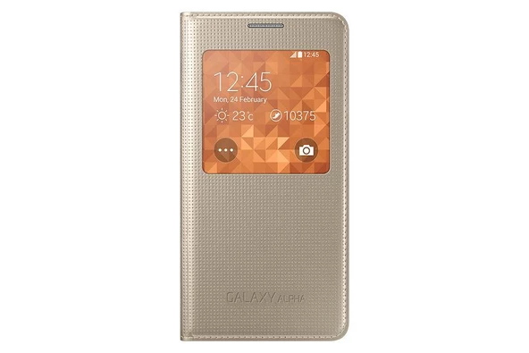 Galaxy Alpha G850 ile Uyumlu S View Kılıf Altın EF-CG850BFEGWW (Outlet) - 1