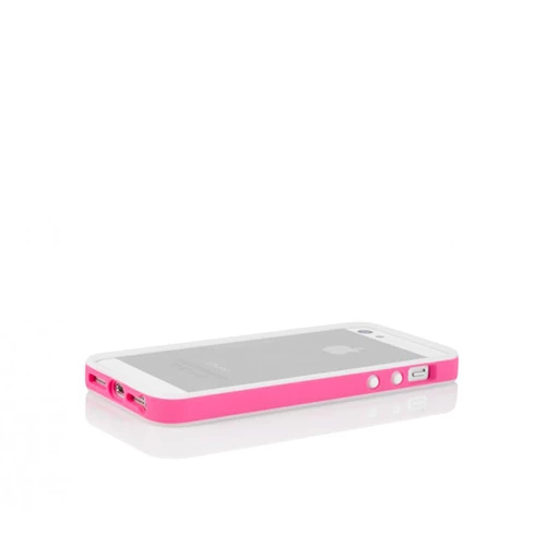 Tavik iPhone SE/5S/5 ile Uyumlu Kılıf Bumper Beyaz Pembe PKG1170 - 4