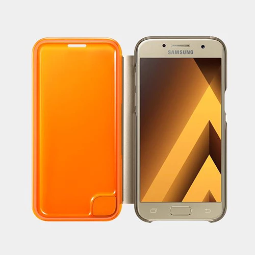 Galaxy A3(2017) ile Uyumlu Neon Flip Cover Gold EF-FA320PFEGWW - 4