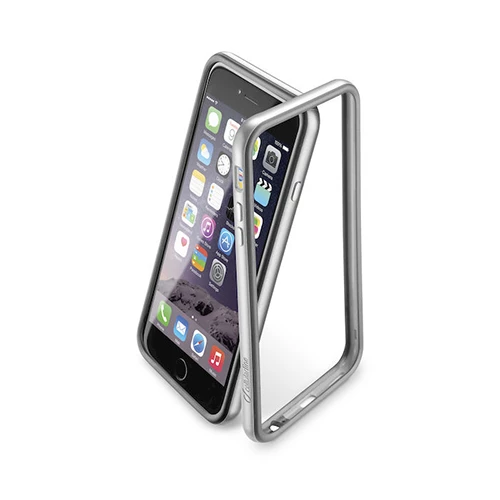 Cellular Line iPhone 6S Plus/6 Plus ile Uyumlu Bumper Satin Kılıf Gri BUMPSATINIPH655D - 1