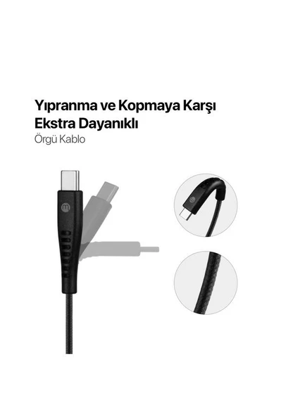 Mojue Usb-C 3’lü Şarj Kablosu Seti Ekstra Dayanıklı Usb-A Usb-C 2A (Mojue By Ttec)  120/200/300CM - 4