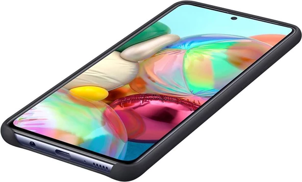 Galaxy A71 ile Uyumlu Silikon Kılıf Siyah EF-PA715TBEGWW - 4