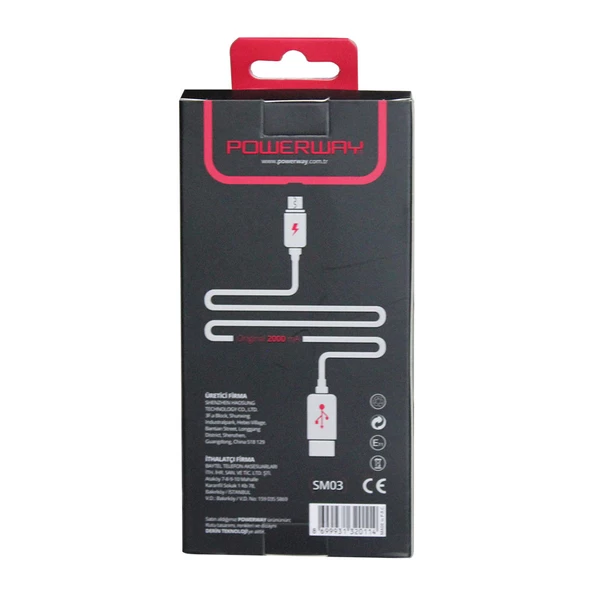 Powerway Micro USB Hızlı Şarj Kablosu 1M SM03 - 2