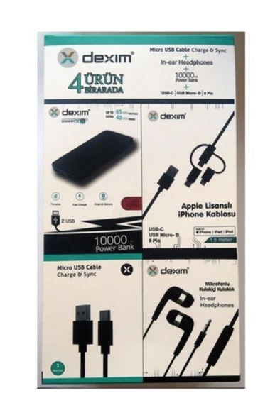 Dexim Powerbank Kulaklık Kablo Set