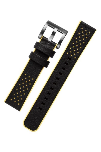 Strap Studio Gear Sport ile Uyumlu Hybrid Kayış Sarı Siyah - 1
