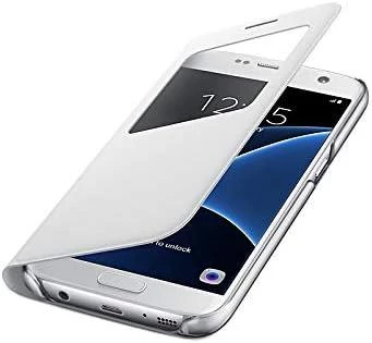 Galaxy S7 ile Uyumlu S View Cover Kılıf Beyaz EF-CG930PWEGWW - 4