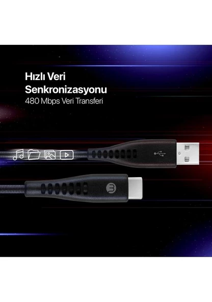 Mojue Usb-C 3’lü Şarj Kablosu Seti Ekstra Dayanıklı Usb-A Usb-C 2A (Mojue By Ttec)  120/200/300CM - 5