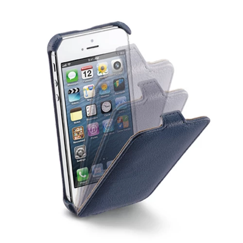 Cellular Line iPhone SE/5S/5 ile Uyumlu Flap Mıknatıssız Kılıf Lacivert FLAPIPHONE5B (Out) - 3