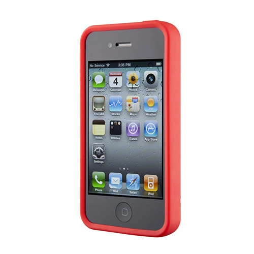 Speck iPhone 4S/4 ile Uyumlu PixelSkin HD Silikon Kılıf Kırmızı - 4