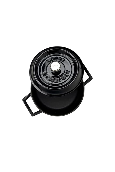 Lava Trendy Yuvarlak Siyah 20 cm Derin Döküm Tencere - 2