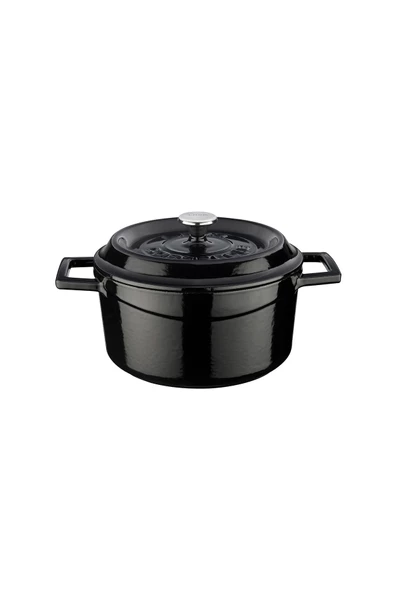 Lava Trendy Yuvarlak Siyah 20 cm Derin Döküm Tencere - 3