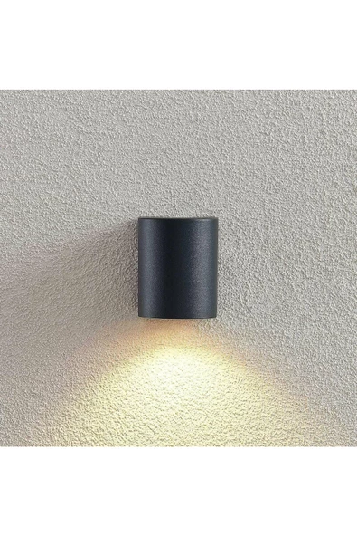 Modern Tek Yönlü Silindir Aplik-antrasit- Dış Mekan Ve Bahçe Aydınlatması Modern Dış Mekan Aydınlatması, IP54 Su Geçirmez - 2