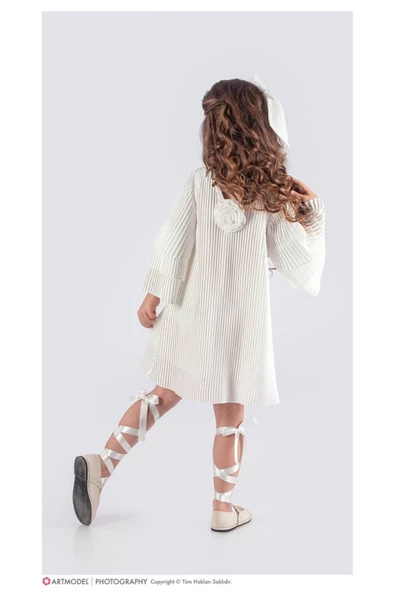 Jakarlı kumaş ve saç tokası - Resim 3