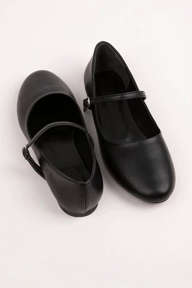 Kadın Babet Bağlamalı Tokalı Siyah Cilt 5390 Tam Kalıp - 7