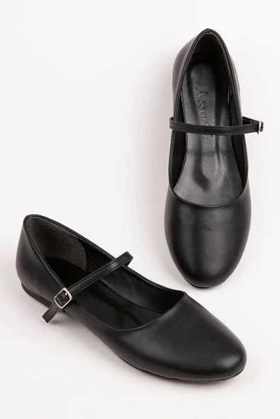 Kadın Babet Bağlamalı Tokalı Siyah Cilt 5390 Tam Kalıp - 6