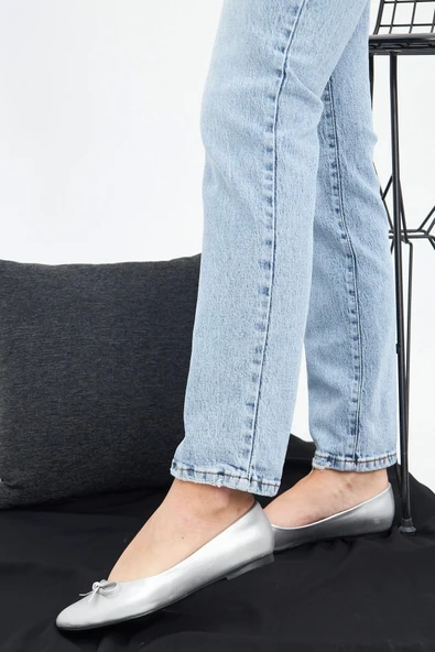 Kadın Babet Fiyonklu Mat Gümüş 5335 Tam Kalıp - 3