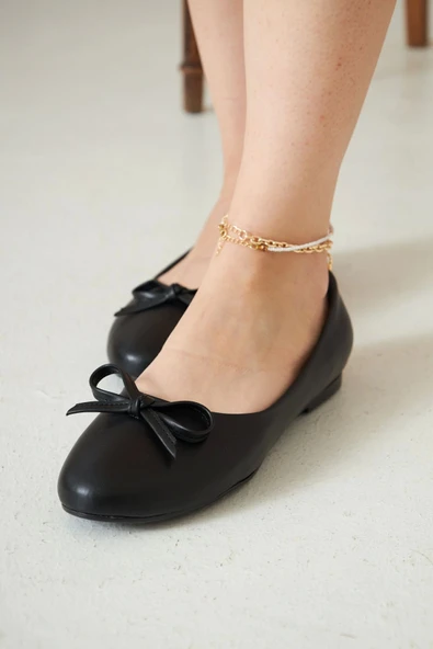 Kadın Siyah Fiyonklu Babet Tam Kalıp - 8