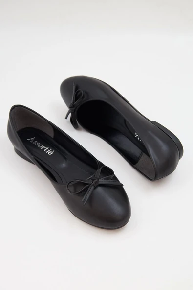 Kadın Siyah Fiyonklu Babet Tam Kalıp - 3