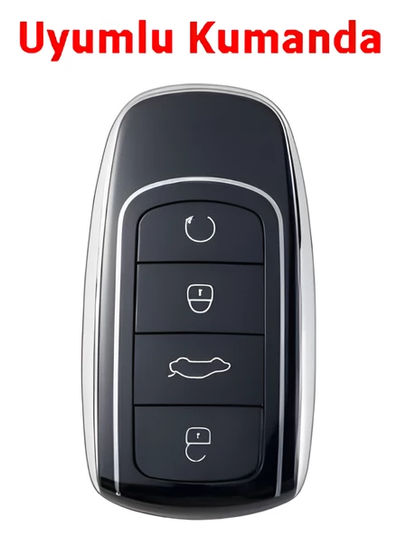 Chery Tiggo 8 Omoda 5 Tiggo 7 Uyumlu Anahtar Kumanda Kılıfı Oto Anahtarlık Siyah Silver - Resim 2