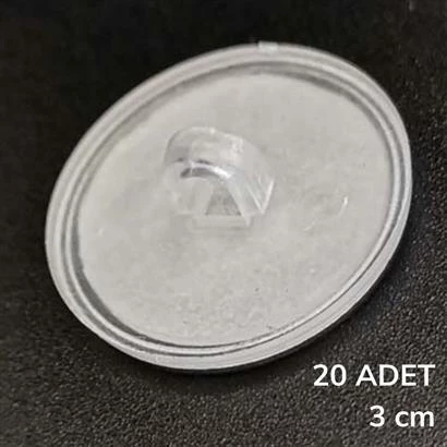 20 Adet Şeffaf Yuvarlak 3 Cm Çaplı Güçlü Disk Yapışkanlar - 2